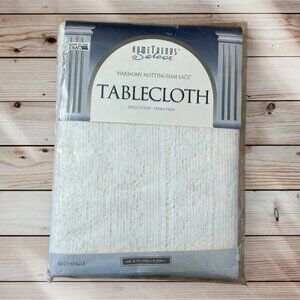 Home Trends Harmony Nottingham Lace White 60 X 92 Rectangle Tablecloth Cotton